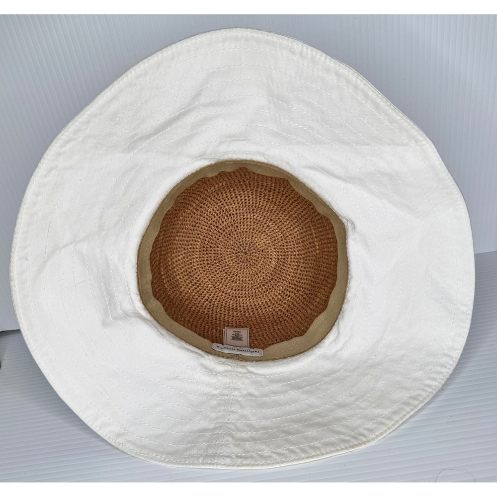 Helen Kaminski Kalola Raffia Cotton Wide Brim Sun Hat Natural Off White OS - Picture 6 of 7